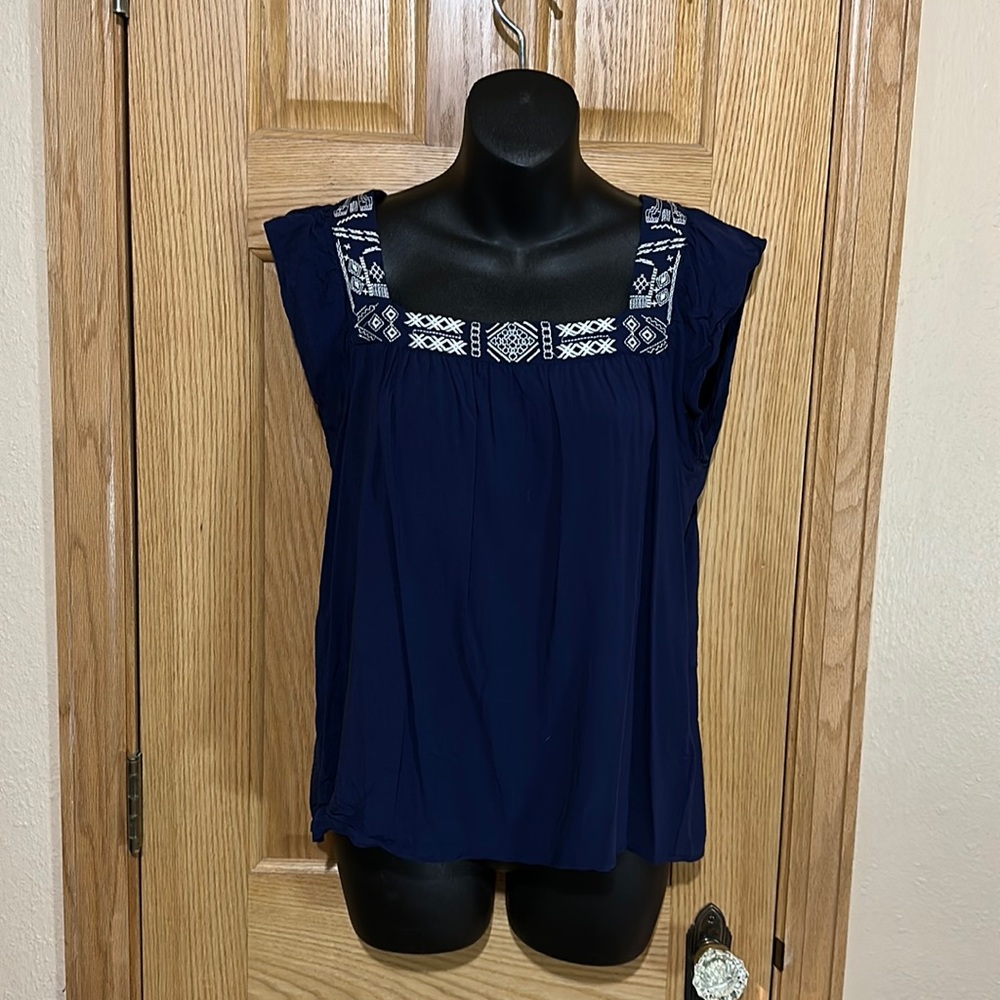 Blue and white shirt Size L